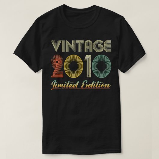 ヴィンテージ2010衣料品12歳レトロ12th Birt Tシャツ (デザイン正面)