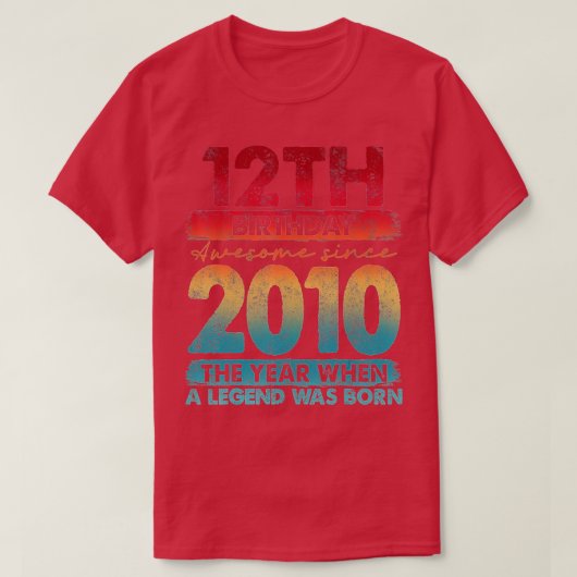 ヴィンテージ2010 Limited Edition 2010 12歳12t Tシャツ (デザイン正面)