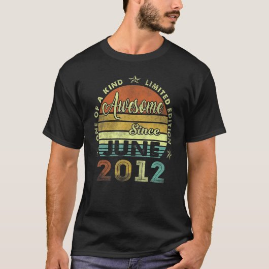 ヴィンテージ2012年6月10誕生日10歳1 Tシャツ (正面)