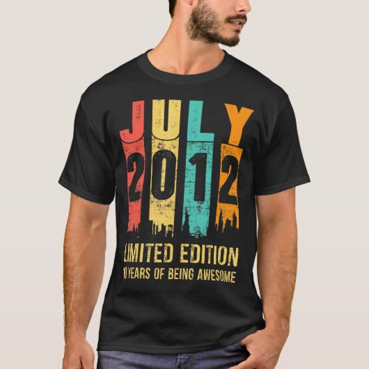 ヴィンテージ2012年7月10歳10誕生日 Tシャツ (正面)