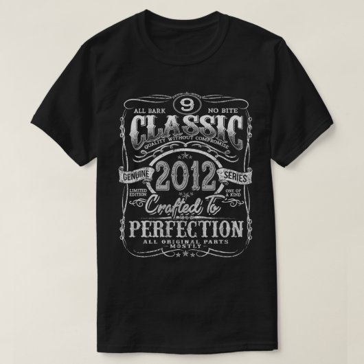 ヴィンテージ2012限定版ギフト9歳9th tシャツ (デザイン正面)