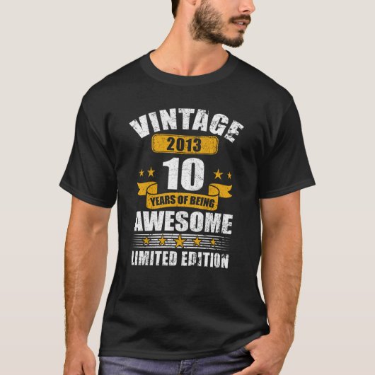 ヴィンテージ2013 10歳10誕生日 Tシャツ (正面)