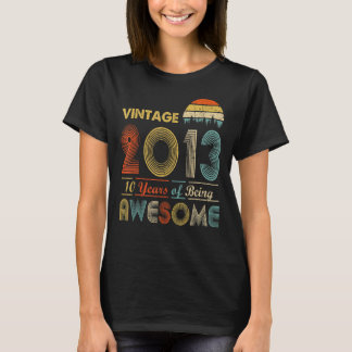 ヴィンテージ2013 10誕生日ギフト男性女性レトロ10 Tシャツ