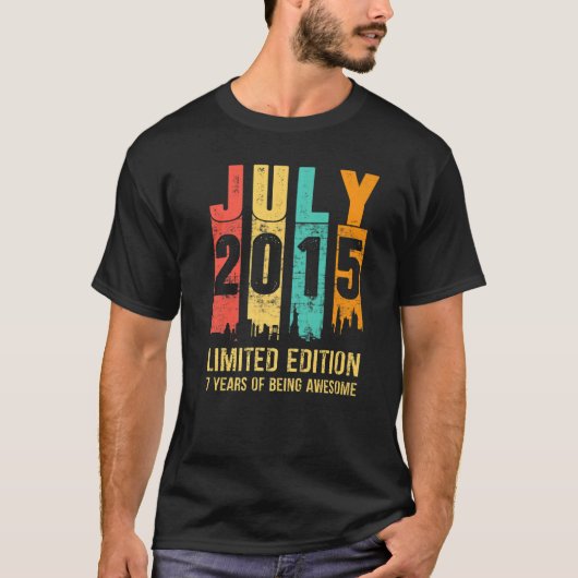 ヴィンテージ2015年7月7日7誕生日 Tシャツ (正面)