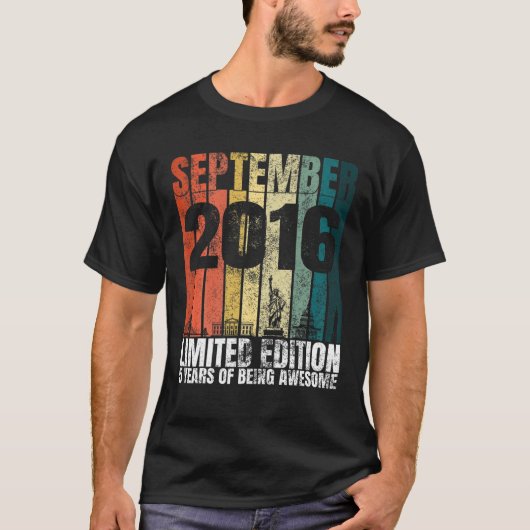 ヴィンテージ2016年9月Bdayグラフィック5歳5T Tシャツ (正面)