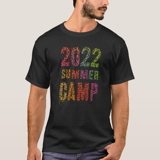 ヴィンテージ2022 Summer Camp Leopardプリントスタッフビーチ Tシャツ (正面)