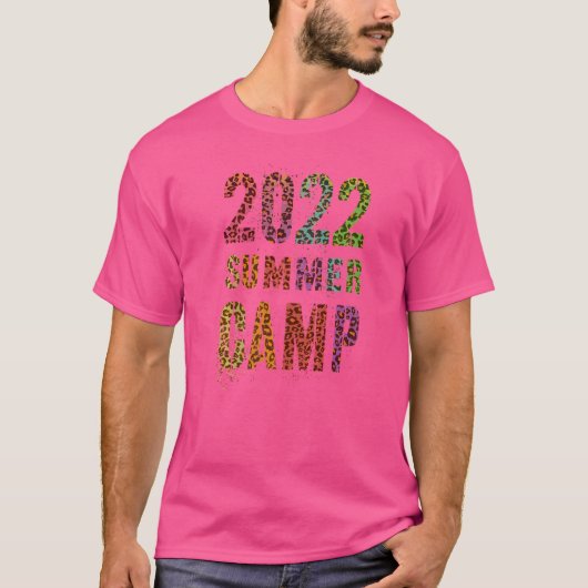 ヴィンテージ2022 Summer Camp Leopardプリントスタッフビーチ Tシャツ (正面)