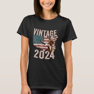 ヴィンテージ2024バルトイーグルアメリカ国旗の国 Tシャツ