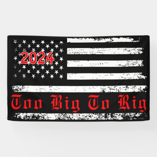 ヴィンテージ2024年のトランプ選挙を仕掛けるには米国国旗が大きすぎる 横断幕 (横)