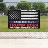 ヴィンテージ2024年のブルートランプ選挙を支持する米国国旗 横断幕 (インサイチュ)