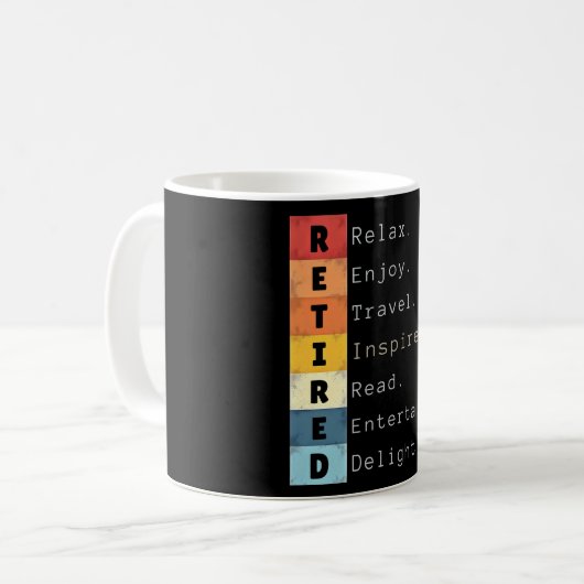 ヴィンテージ2025年退職したおもしろい退職 コーヒーマグカップ (正面左)