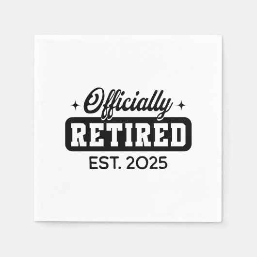 ヴィンテージ2025退職した年退職おもしろい スタンダードカクテルナプキン (正面)
