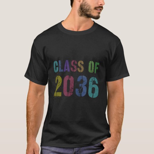 ヴィンテージ2036年度卒業幼稚園の未来クラス Tシャツ (正面)