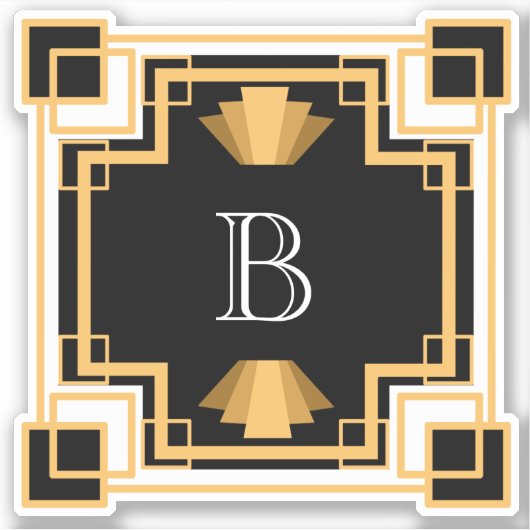 ヴィンテージ20sアールデコ幾何学模様 シール (正面)