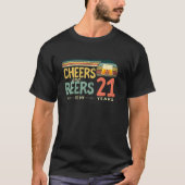 ヴィンテージ21歳の誕生日応援とビール21歳 Tシャツ (正面)