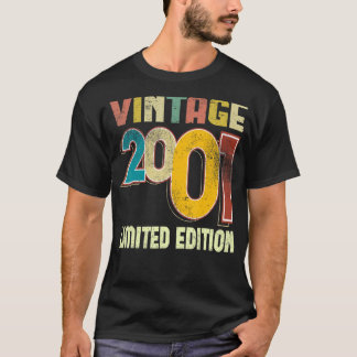 ヴィンテージ22誕生日デコレーションメンズ22th BDay 2001 Tシャツ