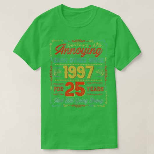 ヴィンテージ25周年結婚マルリ25周年 Tシャツ (デザイン正面)