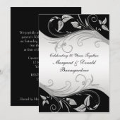 ヴィンテージ25周年結婚式招待状 招待状 (正面/裏面)