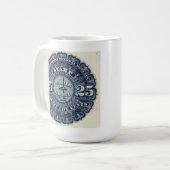 ヴィンテージ25cビール収入印紙マグ コーヒーマグカップ (正面左)