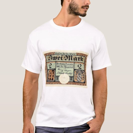 ヴィンテージ2 Mark Notgeld Beckum Tシャツ (正面)