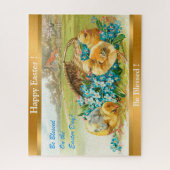 ヴィンテージ3チキンイースターホリデイ ジグソーパズル (縦)