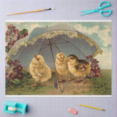 ヴィンテージ3チキンイースターホリデイ 薄葉紙 (クラフト)