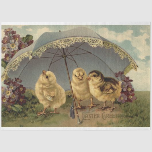 ヴィンテージ3チキンイースターホリデイ 薄葉紙 (正面)