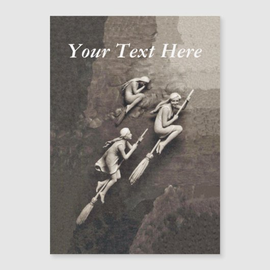 ヴィンテージ3ハロウィンウィッチズ飛んでいるブルーム (正面)