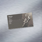 ヴィンテージ3ハロウィンウィッチズ飛んでいるブルーム マグネット名刺 (インサイチュ)