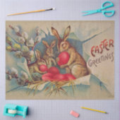 ヴィンテージ3ラビットイースターホリデー 薄葉紙 (クラフト)