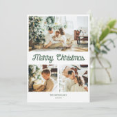 ヴィンテージ3写真クリスマスグリーティングホリデーカード シーズンカード (スタンド正面)