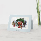 ヴィンテージ3匹のかわいい子ネコ、カスタムなりんごのバスケット カード (裏面)