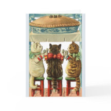 ヴィンテージ3子猫マウスパイノートカード