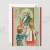 ヴィンテージ3応援のためのジョージワシントン ポストカード (正面/裏面)