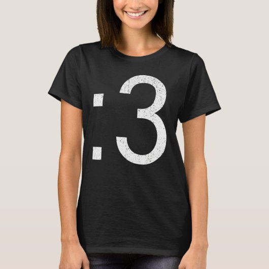 ヴィンテージ3猫の顔逆さま Tシャツ (正面)