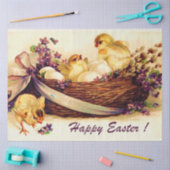 ヴィンテージ3鶏と卵イースターホリデー 薄葉紙 (クラフト)