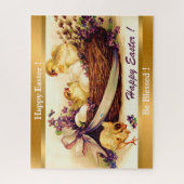 ヴィンテージ3鶏と卵イースター ジグソーパズル (縦)