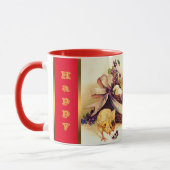 ヴィンテージ3鶏と卵イースター マグカップ (左)