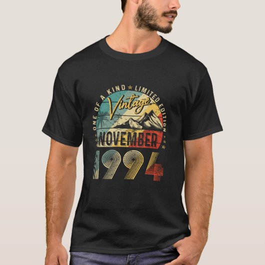 ヴィンテージ30歳の誕生日ギフト1994おもしろい年11月 Tシャツ (正面)