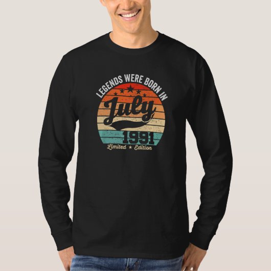 ヴィンテージ31誕生日レジェンドは7生まれ月19日だった Tシャツ (正面)