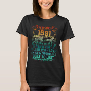 ヴィンテージ32歳1991年2月32誕生日 Tシャツ
