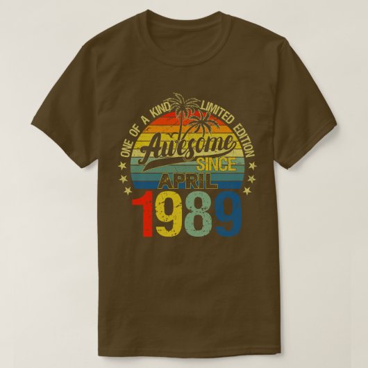 ヴィンテージ33歳1989年4月デコレーション33B Tシャツ (デザイン正面)