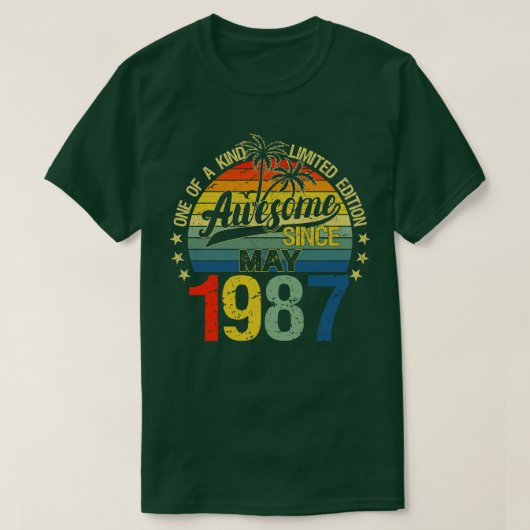 ヴィンテージ35歳1987年5月デコレーション35Bir Tシャツ (デザイン正面)
