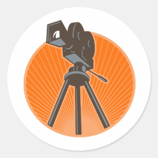 ヴィンテージ35mmモーション写真カメラレトロ ラウンドシール