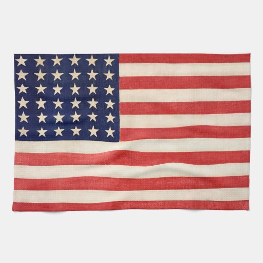 ヴィンテージ36つ星アメリカ国旗 キッチンタオル (横)