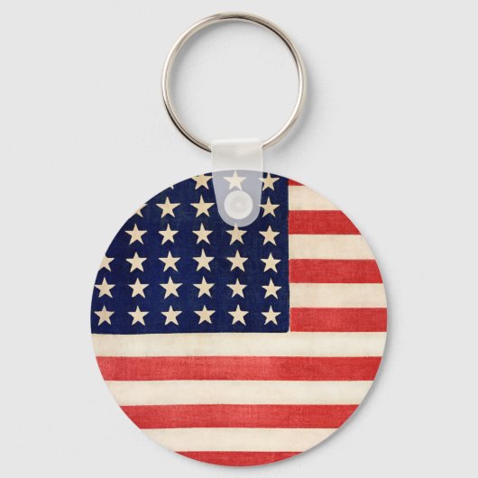 ヴィンテージ36つ星アメリカ国旗 キーホルダー (正面)