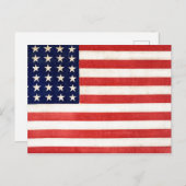ヴィンテージ36つ星アメリカ国旗 ポストカード (正面/裏面)