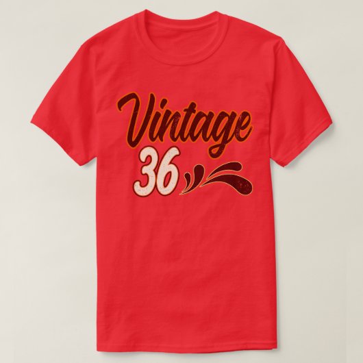 ヴィンテージ36歳誕生日 Tシャツ (デザイン正面)