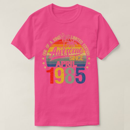 ヴィンテージ37歳1985年4月デコレーション37B Tシャツ (デザイン正面)