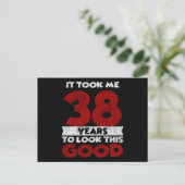 ヴィンテージ38歳の面白い38歳の誕生日プレゼント ポストカード (スタンド正面)